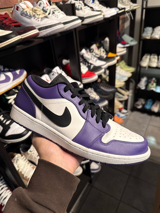 Jordan 1 Low Court Purple White (US 12) / USED NO BOX