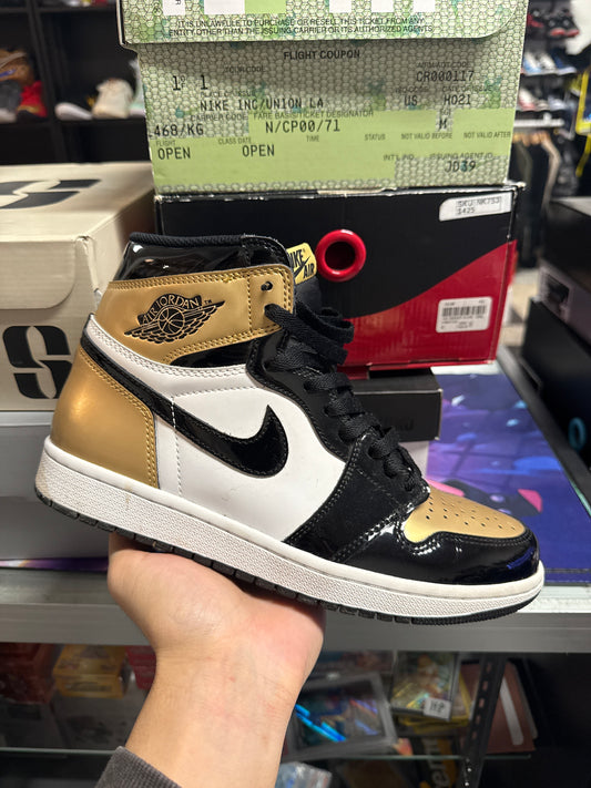 Jordan 1 Retro High NRG Patent Gold Toe (US 9) / USED NO BOX