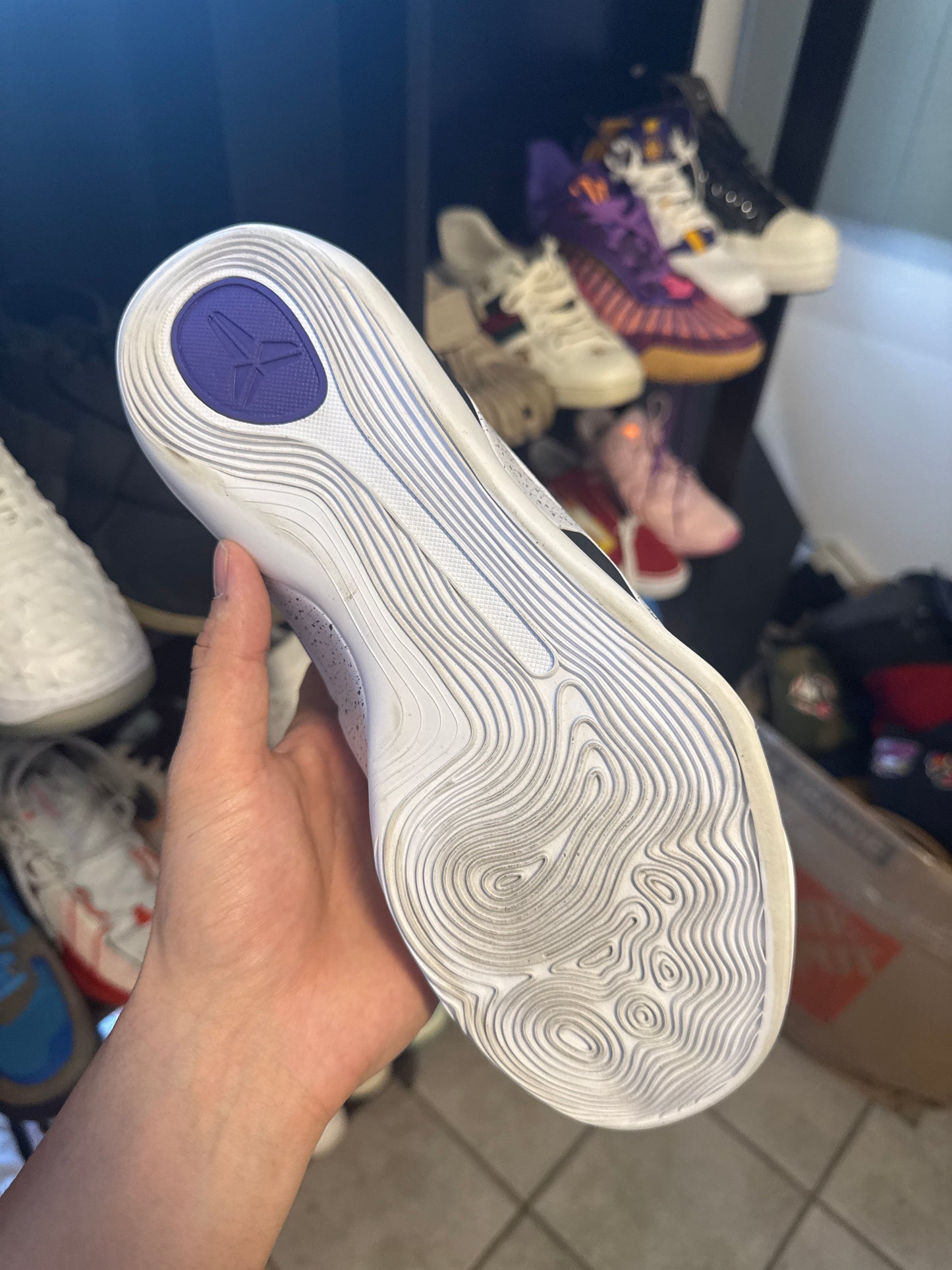 Nike Kobe 9 Elite Low EM Protro White Court Purple (Men's) (US 9) - Used