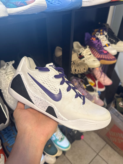 Nike Kobe 9 Elite Low EM Protro White Court Purple (Men's) (US 9) - Used
