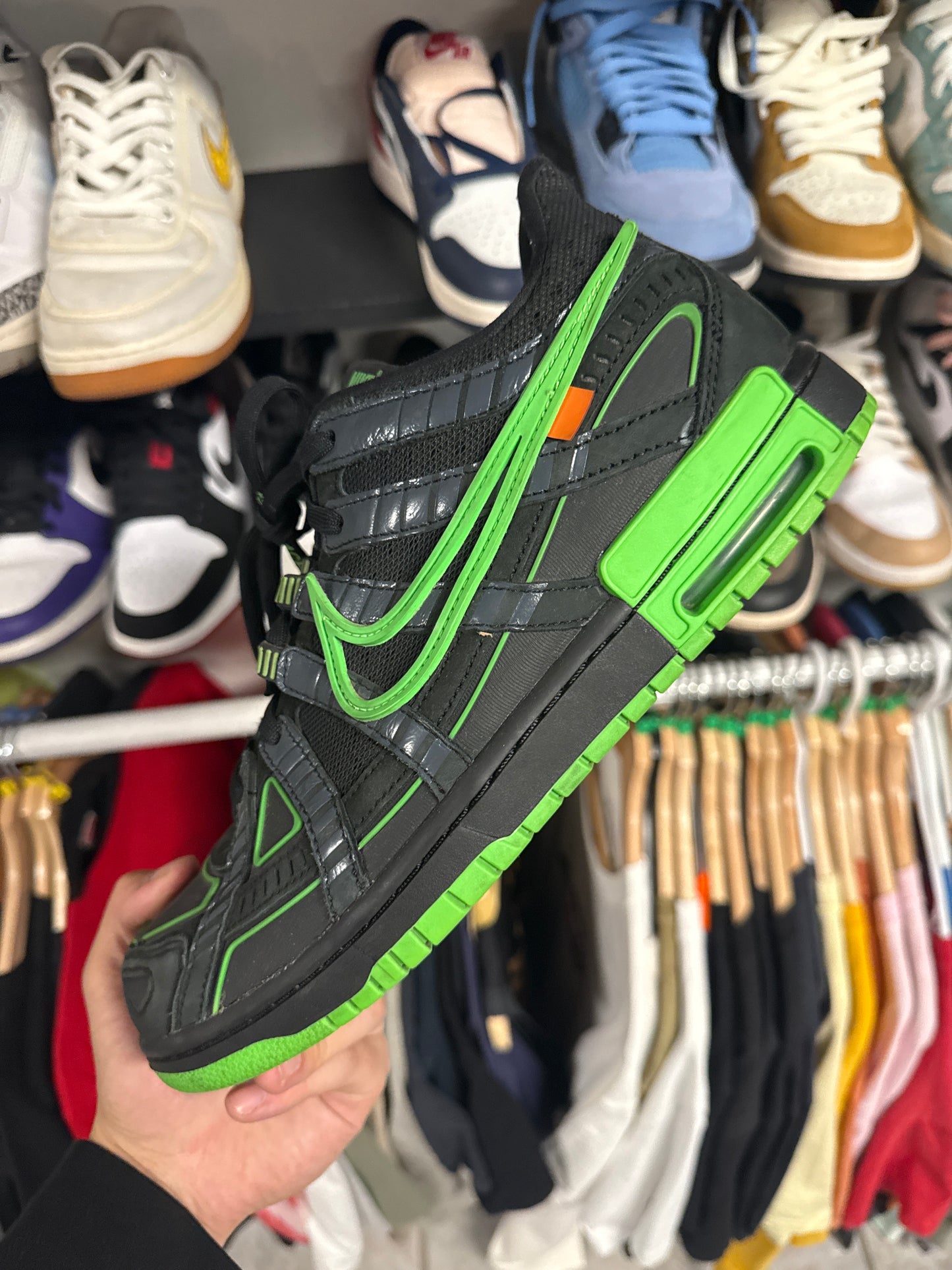 Nike Air Rubber Dunk Off-White Green Strike (US 10.5) / USED NO BOX