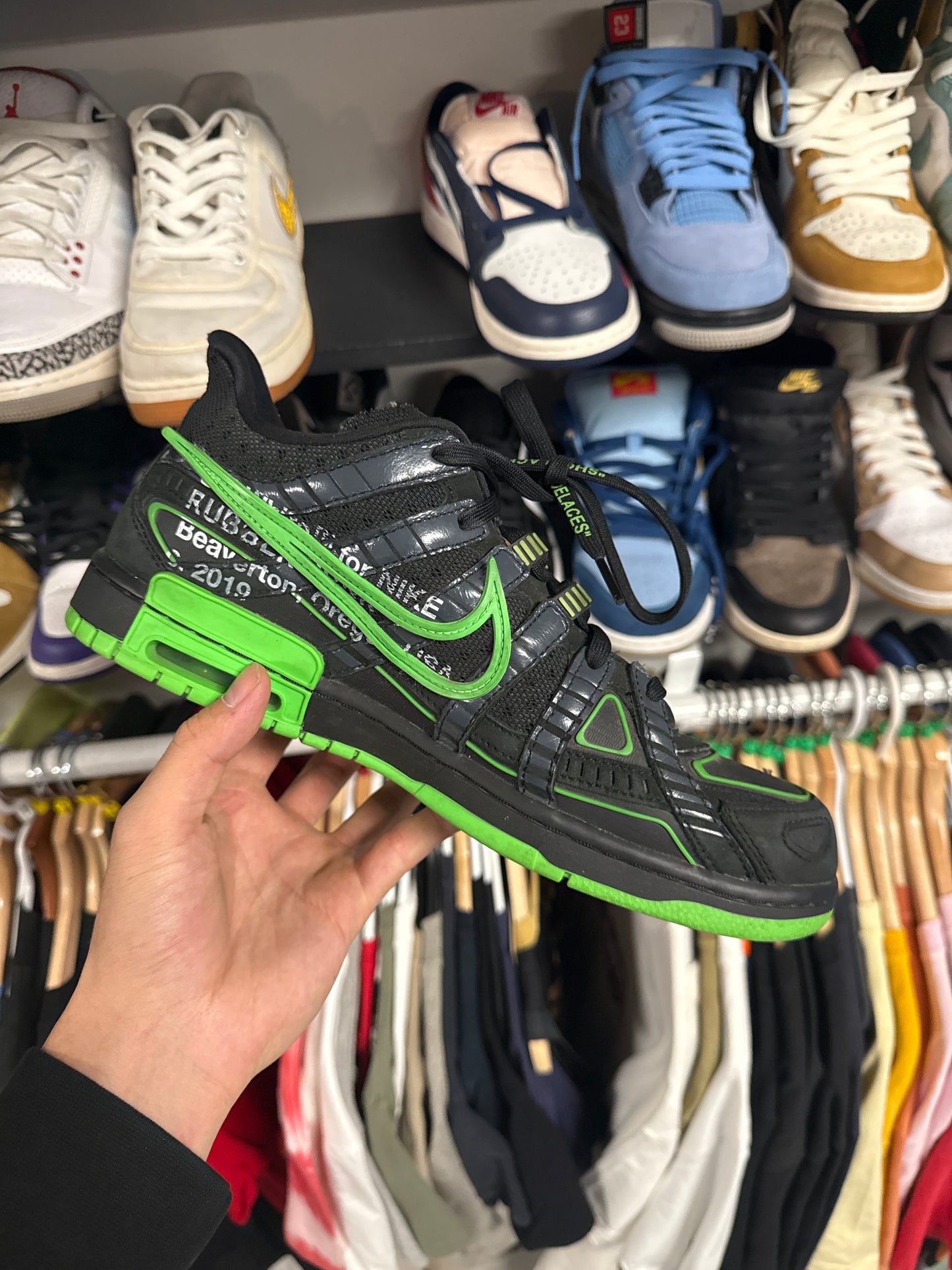 Nike Air Rubber Dunk Off-White Green Strike (US 10.5) / USED NO BOX