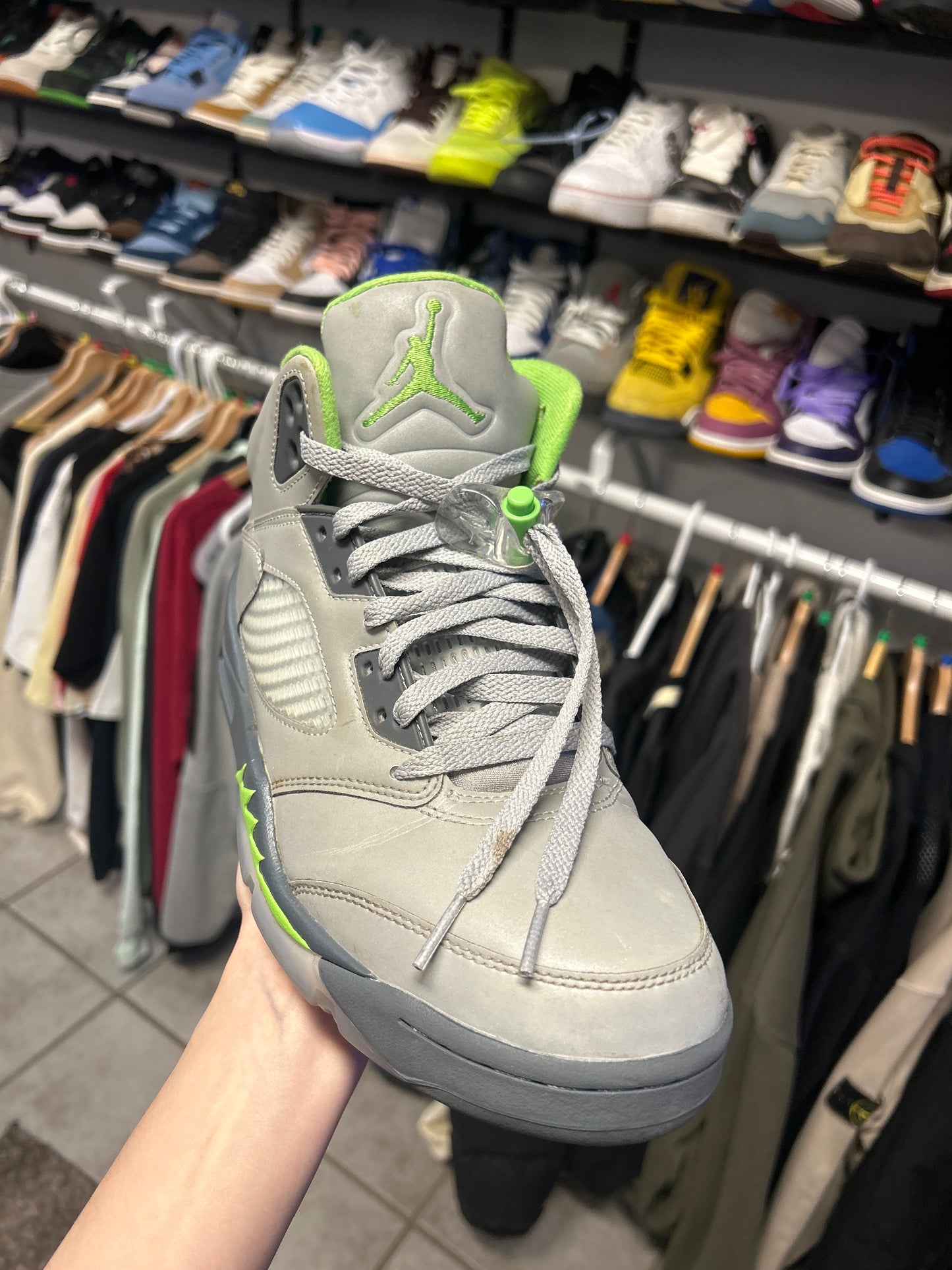 Jordan 5 Retro Green Bean (2022) (US 9.5) (used)