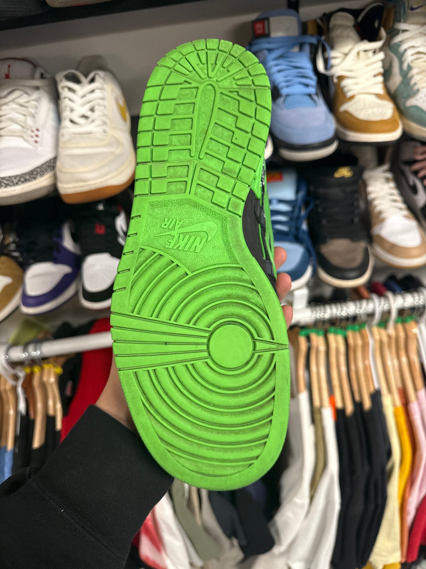 Nike Air Rubber Dunk Off-White Green Strike (US 10.5) / USED NO BOX